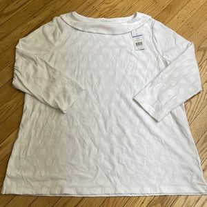 KIM ROGERS white  polka dot t-shirt size xl